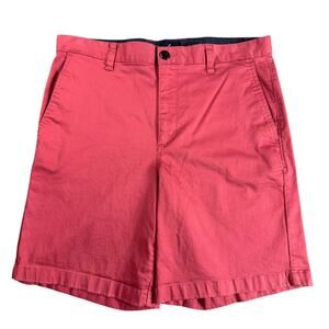 Daniel Hechter Shorts Mens Chino Classic Flat Front Stretch Salmon Sz 34 Preppy